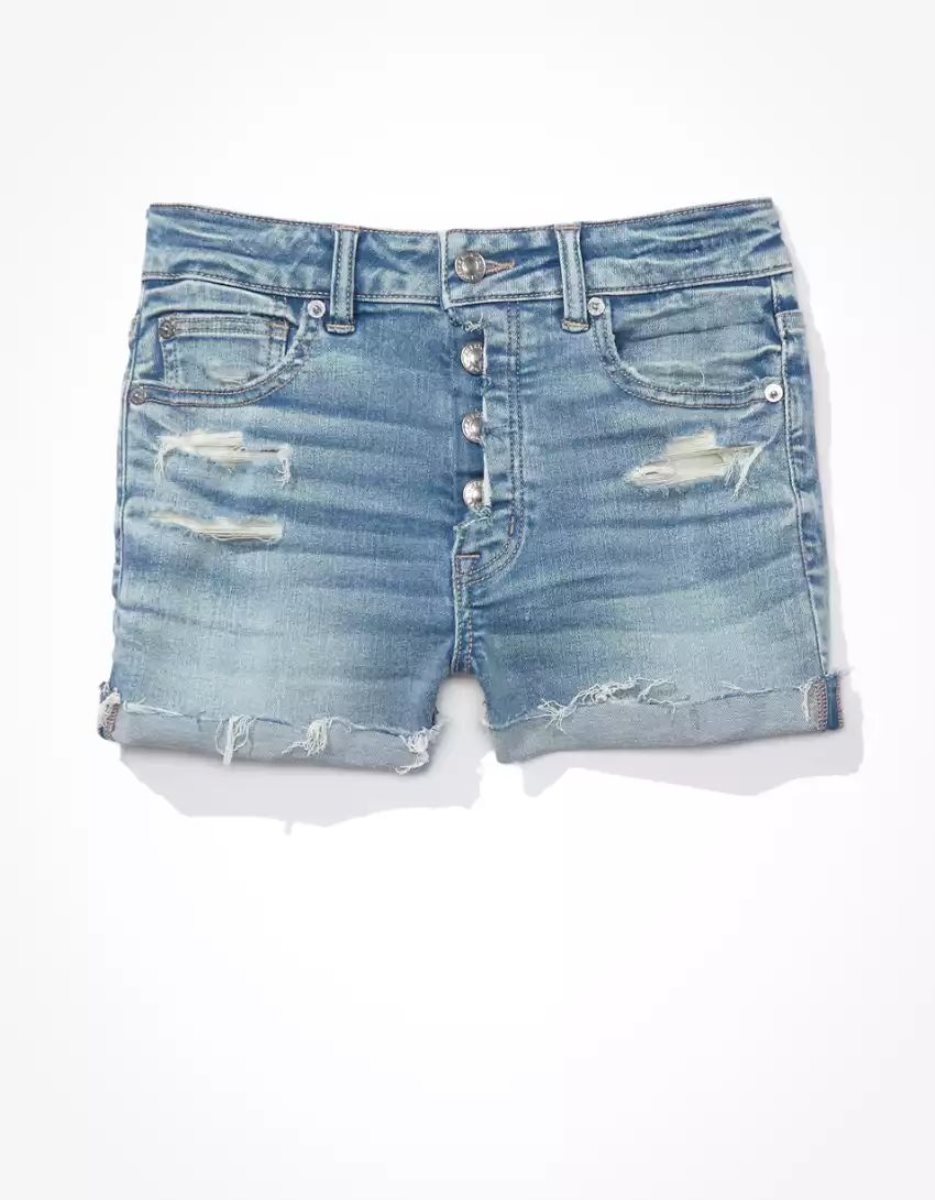 Shorts American Eagle AE Ne(x)t Level Super High-Waisted Denim Lavage Clair Femme | CYY-88082836